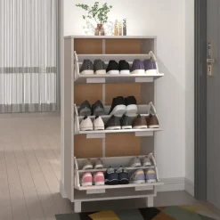 vidaXL - Schoenenkast - Wit - Grenenhout