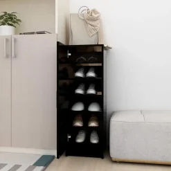 vidaXL - Schoenenkast - Zwart - Bewerkt hout - 31.5 x 35 x 92 cm