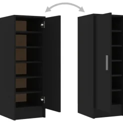 vidaXL - Schoenenkast - Zwart - Bewerkt hout - 31.5 x 35 x 92 cm