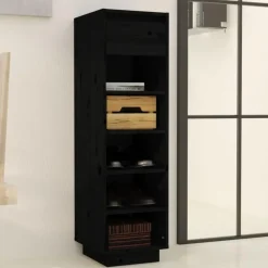 vidaXL - Schoenenkast - Zwart - Grenenhout