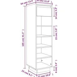 vidaXL - Schoenenkast - Zwart - Grenenhout
