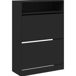 vidaXL - Schoenenkast - Zwart - Bewerkt hout