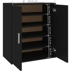 vidaXL - Schoenenkast - Zwart - Bewerkt hout - 60 x 35 x 70 cm