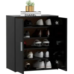 vidaXL - Schoenenkast - Zwart - Bewerkt hout - 60 x 35 x 70 cm