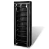 vidaXL - Schoenenkast - Zwart - Stof - 57 x 29 x 162 cm