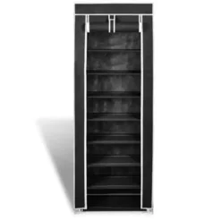 vidaXL - Schoenenkast - Zwart - Stof - 57 x 29 x 162 cm