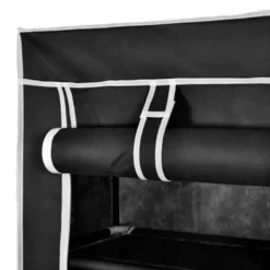 vidaXL - Schoenenkast - Zwart - Stof - 57 x 29 x 162 cm