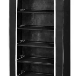 vidaXL - Schoenenkast - Zwart - Stof - 57 x 29 x 162 cm