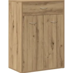 vidaXL - Schoenenkast met 1 lade 2 deuren - Artisan eiken - Hout - 60x35x84 cm