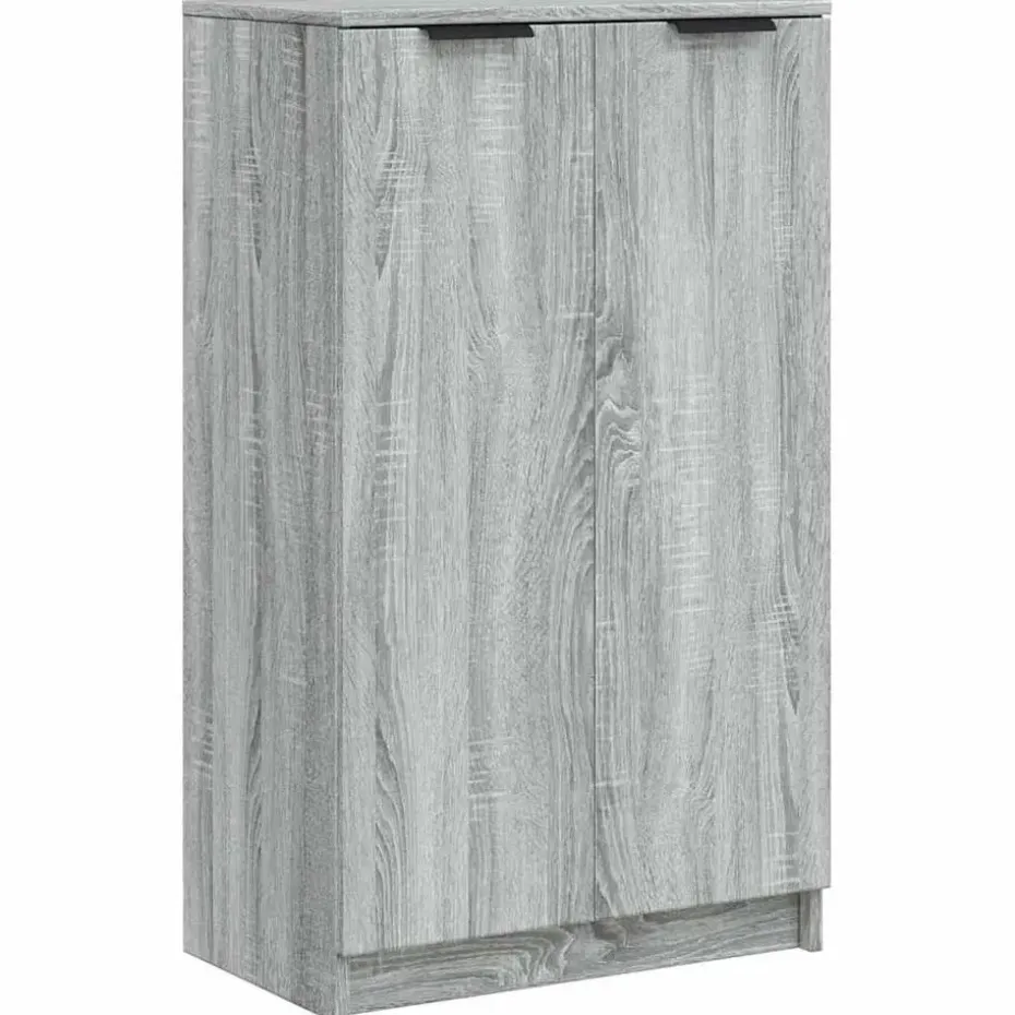 vidaXL - Schoenenkast met 2 deuren - Grijs sonoma eiken - Hout - 59x35x100.5 cm