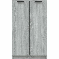 vidaXL - Schoenenkast met 2 deuren - Grijs sonoma eiken - Hout - 59x35x100.5 cm