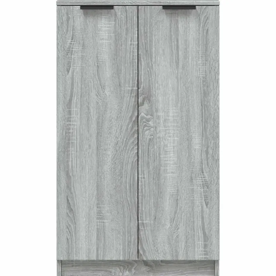 vidaXL - Schoenenkast met 2 deuren - Grijs sonoma eiken - Hout - 59x35x100.5 cm