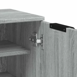 vidaXL - Schoenenkast met 2 deuren - Grijs sonoma eiken - Hout - 59x35x100.5 cm