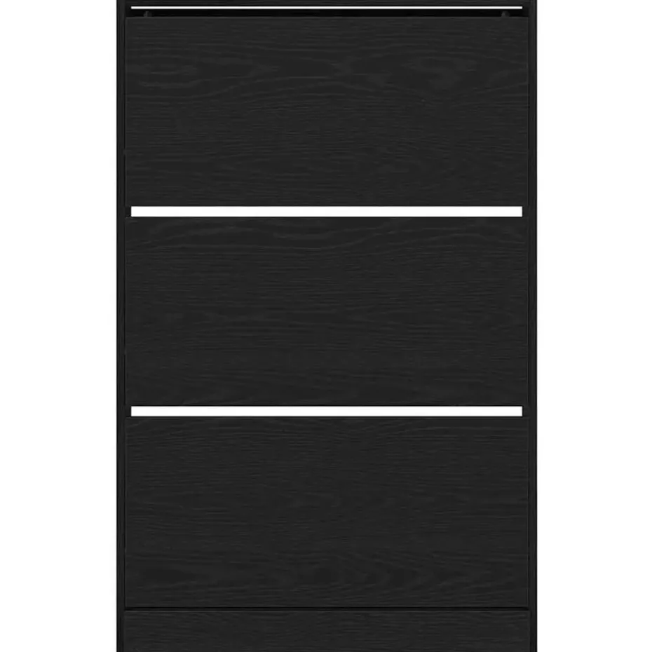 vidaXL - Schoenenkast met 3 kleppen 9 paar - Zwart eiken - 80x21x125,5 cm