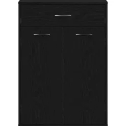 vidaXL - Schoenenkast met 1 lade en 2 deuren - Zwart eiken - Hout - 60x35x84 cm