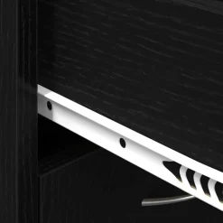 vidaXL - Schoenenkast met 1 lade en 2 deuren - Zwart eiken - Hout - 60x35x84 cm