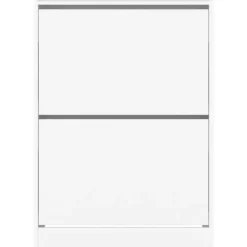 vidaXL - Schoenenkast met 2 kleppen 18 paar - Wit - Bewerkt hout - 80x42x108 cm