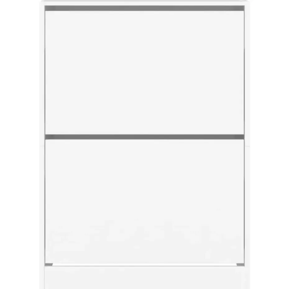vidaXL - Schoenenkast met 2 kleppen 18 paar - Wit - Bewerkt hout - 80x42x108 cm