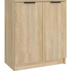 vidaXL - Schoenenkast met 2 deuren - Sonoma eiken - Bewerkt hout - 59x35x70 cm