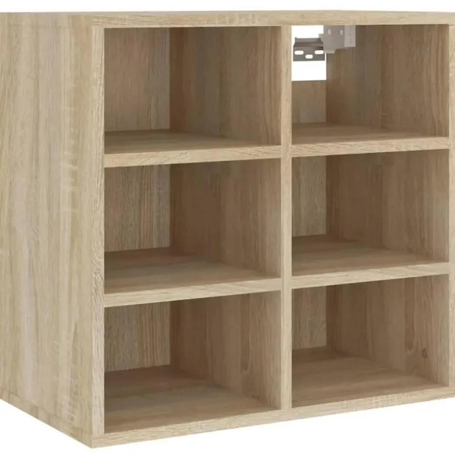 vidaXL - Schoenenkast met 6 vakken - Sonoma eiken - Bewerkt hout - 52.5x30x50 cm