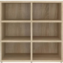 vidaXL - Schoenenkast met 6 vakken - Sonoma eiken - Bewerkt hout - 52.5x30x50 cm