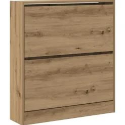 vidaXL - Schoenenkast voor entree 4 paar - Gerookt eiken - 80x21x87,5 cm