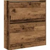 vidaXL - Schoenenkast voor entree 4 paar - Oud hout - 80x21x87,5 cm