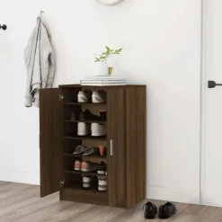 vidaXL - Schoenenrek - Bruin - Bewerkt hout - 60 x 35 x 92 cm