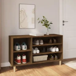 vidaXL - Schoenenrek - Bruin - Bewerkt hout