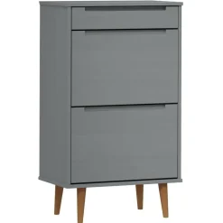 vidaXL - Schoenenrek - Grijs - Grenenhout