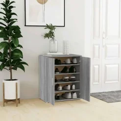 vidaXL - Schoenenrek - Grijs - Bewerkt hout - 60 x 35 x 70 cm
