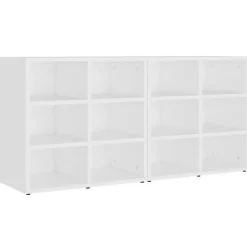 vidaXL - Schoenenrek - Wit - Bewerkt hout - 2 stuks