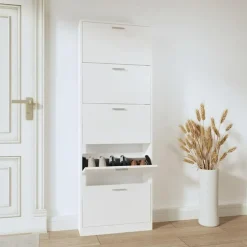 vidaXL - Schoenenrek - Wit - Bewerkt hout