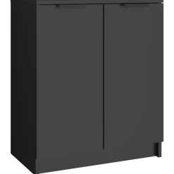 vidaXL - Schoenenrek - Zwart - Bewerkt hout