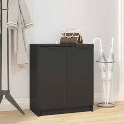 vidaXL - Schoenenrek - Zwart - Bewerkt hout