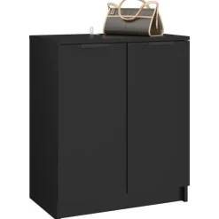 vidaXL - Schoenenrek - Zwart - Bewerkt hout