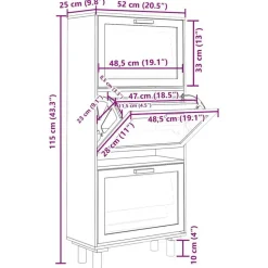 vidaXL - Schoenenrek - Zwart - Bewerkt hout