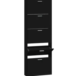 vidaXL - Schoenenrek - Zwart - Bewerkt hout