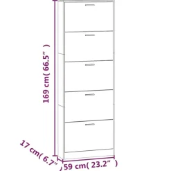 vidaXL - Schoenenrek - Zwart - Bewerkt hout