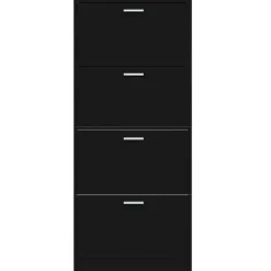 vidaXL - Schoenenrek - Zwart - Bewerkt hout