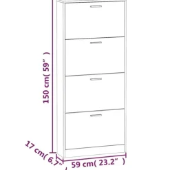 vidaXL - Schoenenrek - Zwart - Bewerkt hout