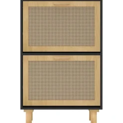 vidaXL - Schoenenrek - Zwart - Bewerkt hout