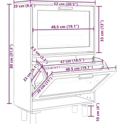 vidaXL - Schoenenrek - Zwart - Bewerkt hout