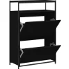 vidaXL - Schoenenrek - Zwart - Bewerkt hout