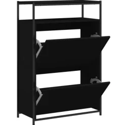 vidaXL - Schoenenrek - Zwart - Bewerkt hout