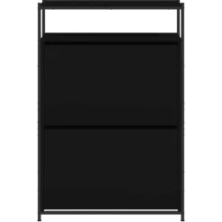 vidaXL - Schoenenrek - Zwart - Bewerkt hout