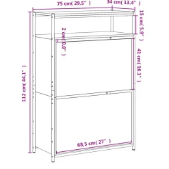 vidaXL - Schoenenrek - Zwart - Bewerkt hout