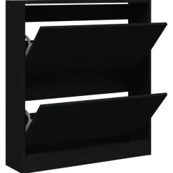 vidaXL - Schoenenrek - Zwart - Bewerkt hout - 80 x 21 x 87.5 cm