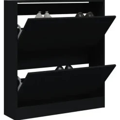 vidaXL - Schoenenrek - Zwart - Bewerkt hout - 80 x 21 x 87.5 cm