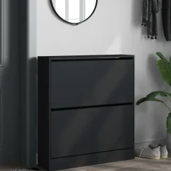 vidaXL - Schoenenrek - Zwart - Bewerkt hout - 80 x 21 x 87.5 cm